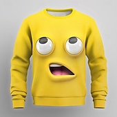 abordables Patrón 3D-Hombre Caricatura 3D Sudadera Sudadera Manga Larga Camisa de entrenamiento Cuello Barco Casual Punk y gótico Impresión 3D Fiesta Ropa de calle Todas las Temporadas