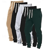 cheap Sweatpants-5PCS Men&#039;s Sweatpants Joggers Trousers Casual Pants Running Pants Pocket Elastic Waist Drawstring Plain Comfort Full Length Outdoor Daily Simple Classic Style