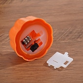 economico Halloween al chiuso-12 candele elettroniche a forma di zucca di Halloween con faccia di ragno, per interni ed esterni, per decorazioni di feste, atmosfere luminose
