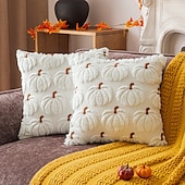 cheap Throw Pillows,Inserts &amp; Covers-1 pcs Halloween Toss Pillow Cover, Pumpkin Boho Casual Square Zipper Traditional Classic