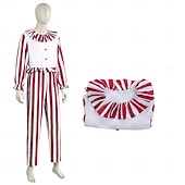preiswerte Klassischer Horror-Joker Clown Halloween Kostüm Overall Clown im Kornfeld Horror Gruseliges Kostüm Erwachsene Herren Damen Halloween Karneval Leistung Party Einfache Halloween-Kostüme Verkleiden