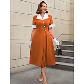 levne Šaty-Retro 50. léta Rockabilly Polední Šaty na šaty Flare šaty Větší velikosti A-Linie Maškarní kostým Dámské Dovolená Maturita Párty a večer Dospělí Šaty Jaro léto