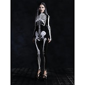 preiswerte Schädel &amp; Knochen-Totenkopf Halloween Bodysuit Ganzkörper-Catsuit Gruseliges Kostüm Kinder Erwachsene Herren Damen Jungen Halloween Karneval Tag der Toten Leistung Party Club Einfache Halloween-Kostüme Verkleiden