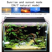 levne Svítidla pro rostliny-24/7 osvětlení akvária LED světlo, režim východu slunce, denního světla a měsíčního světla a DIY režim, nastavitelný časovač, nastavitelný jas, osvětlení akvária s výsuvným držákem, 7 barev pro