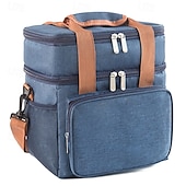 billiga bagage- och reseförvaring-lunchväska för kvinnor och män för skolstart, kontorspicknick, vandring, strand, dubbellager, stor kapacitet, isolerad crossbody-lunchväska, vattentät kylväska för utomhuspicknick