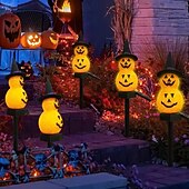 cheap Halloween Lights-Solar Power Halloween Pumpkin Garden Lamp Ghost Lights For Garden Yard All Saints&#039; Day Gravestone Garden Lawn Yard Patio Decorative Pathway Lights 1X 2X