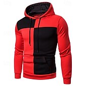 economico felpe in pile-Per uomo Felpa con cappuccio Felpa con cappuccio a zip intera Felpa con cappuccio in pile Nero Verde militare Rosso Blu marino Blu Con Cappuccio Blocco di colori Patchwork Blocco di colore Sport