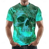 preiswerte Schädel &amp; Knochen-Halloween Herren Totenkopf 3D T-Shirt Rundhalsausschnitt Kleidung Bekleidung 3D-Druck Party Straße Urlaub Kurzarm Grafik übertrieben Designer