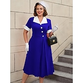 levne Šaty-Retro 50. léta Rockabilly Polední Šaty na šaty Flare šaty Větší velikosti A-Linie Maškarní kostým Dámské Dovolená Maturita Párty a večer Dospělí Šaty Jaro léto