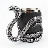 abordables Halloween Cuisine-Tasse d&#039;Halloween en acier inoxydable 304 avec revêtement en résine et cobra, design unique, tasse de voyage personnalisée et audacieuse pour un usage domestique, accessoire de boisson cool et créatif