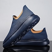 cheap Slip-On Casual Shoes-Men's Slip-On Knit Walking Sneakers – Lightweight Breathable Casual Shoes for Travel, Gym &amp; Daily Wear