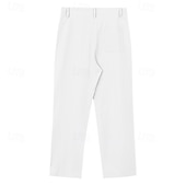abordables Vacances-Homme Pantalons en Lin Pantalons Pantalon d'été Pantalons Amples Pantalons de Plage Taille Élastique Jambe Droite Uni Confort Respirant Longueur complète Occasionnel Quotidien Fête Vacances Mode Noir