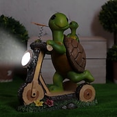 billige Landskapslys-1 stk utendørs solcelledrevet skilpadde mor og barn sykkeldekorasjonslys gårdsplass hagesti plen terrasse ornamentlys landskap observasjonslys