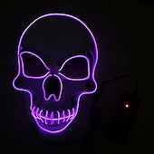 ieftine Măști-Schelet Craniu Halloween Mască Mască LED Infricosator Strălucitor în Întuneric Aprinde LED-ul Adulți Bărbați Pentru femei Unisex Halloween Carnaval Performanță Petrecere Costume de Halloween ușoare