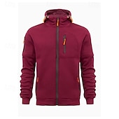 abordables sweats à capuche basiques pour hommes-Homme Sweat à capuche Sweat à capuche zippé intégral Noir Blanche Vin bleu marine Bleu Roi À capuche Uni Zip Up Avec Poches Sport &amp; Loisir Quotidien Fête Polyester Streetwear Basique Occasionnel