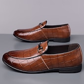 voordelige Loafers-Groene instappers met krokodillenmotief voor heren – casual zakelijke stijl, comfortabele schoenen van imitatieleer voor op kantoor en dagelijks gebruik