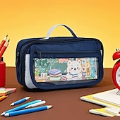 economico astucci e portapenne-Astuccio portapenne alla moda per bambini, design creativo, colore unito, cancelleria, album, materiale scolastico per bambini