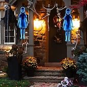 cheap Halloween Outdoor Decor-2pcs of Halloween Metal Yard Signs Double Ghost Garden Stakes Perfect for Horror Zombie And Vampire Themes Outdoor Yard Patio Garden Decor