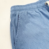 Χαμηλού Κόστους Casual σορτς-Ανδρικά Σορτς βάφλα Σορτσάκια Καλοκαιρινό σορτς Casual σορτς Κορδόνι Τσέπη Ελαστική μέση Σκέτο Άνεση Αναπνέει σύντομο ΕΞΩΤΕΡΙΚΟΥ ΧΩΡΟΥ Διακοπές Αθλητισμός Καθημερινό Μαύρο Λευκό Μικροελαστικό