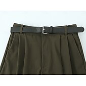 economico gamba larga e vita alta-Per donna Gamba larga Chinos Casual Lunghezza intera Naturale Semplice Gamba larga Comodo Traspirabilità Casual Quotidiano Vinaccia Nero 1 # Nero Verde militare Primavera Autunno Vestibilità comoda