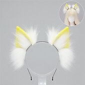 economico Accessori per acconciature-Fascia con orecchie da lupo realistiche – orecchie da volpe e lupo lolita fatte a mano per cosplay, stile kc, feste, convention e accessori per giochi di ruolo