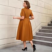 levne Šaty-Retro 50. léta Rockabilly Polední Šaty na šaty Flare šaty Větší velikosti A-Linie Dámské Dovolená Maturita Párty a večer Dospělí Šaty Jaro léto