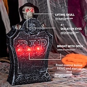 olcso Halloween-halloweeni animált sírkő kellékek világító és hangvezérelt szellem temetődekoráció motoros felkelő kaszás szellem kültéri vagy bárjelenet dekoráció kísértetház