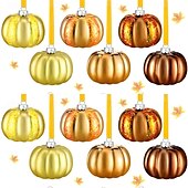 billiga Halloweenhängande och bordsdekorationer-12 st hängande halloweenpumpornamenter mini-thacksgivingbollar för hösten, handmålade pumpakulor för julgran, heminredning, juldekoration eller höstbordsdekoration