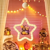 levne Halloween v interiéru-1 ks 27,6 cm halloween netopýr duch čaroděj klobouk dýně černá kočka netopýr přísavka led přísavka okenní světlo párty okno vnitřní atmosféra dekorativní světlo aaa baterie box teplé světlo běžící