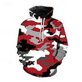abordables sweats à capuche basiques pour hommes-Homme Sweat à capuche Rose Claire Rouge Bleu Roi Bleu Vert À capuche Camouflage Avec Poches Sport &amp; Loisir Quotidien Fête Polyester Streetwear Basique Occasionnel Printemps Automne Vêtement Tenue