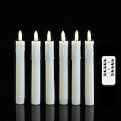 economico Luci di candela-6 candele elettroniche di simulazione di Halloween e Natale da 16,5/17,5/22,5 cm, con telecomando, batteria AAA, per interni ed esterni, per feste nuziali, decorazioni luminose