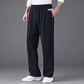 voordelige Joggingbroeken-Voor heren Fleece broek Joggingbroeken Jogger Broek Joggingbroek met rechte pijpen Zak Elastische taille Effen Kleur Effen Ademend Volledige lengte Buitensporten Dagelijks Formeel Casual / sportief