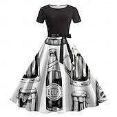 baratos Vestuário Gráfico-Vestidos Bávaro Munique Alemão Alpino Arte Gráfica para Mulheres Adulto Impressão 3D  para Carnaval Cerveja Oktoberfest Festa