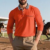preiswerte Klassisches Poloshirt für Herren-Herren Golfshirt Golf Poloshirts Arbeit Lässig Revers Kurzarm Basic Modern Farbblock Knöpfe Frühling Herbst Normale Passform Aprikose Schwarz Weiß Gelb Rote Marineblau Golfshirt