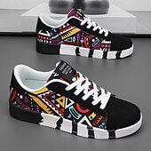 cheap Men&#039;s Sneakers-Men&#039;s Sneakers Walking Casual PU Leather Canvas Comfortable Slip Resistant Breathable Lace-up Black White Red Summer Spring