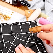 abordables coser y tejer y ganchillo-4 dedales de cuero para coser a mano, acolchado, protectores de dedos de cuero, alfileres, agujas, accesorios para manualidades de tejido, herramientas de costura DIY, 2 tamaños