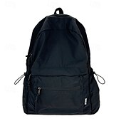 abordables Sacs à dos-Sac à dos d&#039;école unisexe en nylon léger – sac à dos résistant à l&#039;eau de couleur unie pour adolescents et étudiants