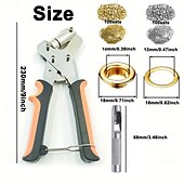お買い得  DIYアート-10mmリング200個付きのアイレットパンチセット - DIYターポリンフェイクレザーに最適 &amp;防水生地プロジェクト縫製 &amp;クラフトの必需品