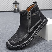 abordables Bottines-Bottines zippées faites main pour hommes pour un confort quotidien – bottes de marche décontractées de style vintage pour les voyages d&#039;automne et les aventures urbaines