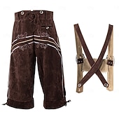 tanie Mężczyźni-Oktoberfest Lederhosen bawarski Niemiecki Monachium Łąki Męskie Karnawał Impreza Festiwal Piwa Tkanina w stylu tradycyjnym