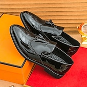 halpa Miesten loaferit ja nauhattomat kengät-miesten kultaiset tupsukoristeiset loaferit – kiiltävät metallinhohtoiset slip-on-kengät häihin, juhliin ja iltatilaisuuksiin