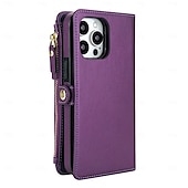 tanie Etui do iPhone&#039;ów-telefon Kılıf Na iPhone 16 15 14 Pro Max Plus iPhone 16e iPhone’a 13 Pro Max . iPhone 13 Mini Etui na karty portfela ze smyczą Obsługa ładowania bezprzewodowego Gniazdo karty Retro TPU Skóra PU