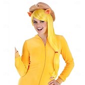 economico Parrucche dei personaggi dei film-Parrucca di Applejack di My Little Pony per adulti, parrucche per feste di Halloween e cosplay