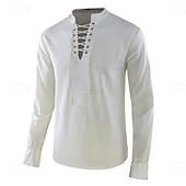 cheap Tops-Retro Vintage Punk &amp; Gothic Medieval Blouse / Shirt Masquerade Tuxedo Vampire Knight Ritter Viking Men&#039;s Pirate Fantasy Steampunk Halloween Carnival Masquerade Party Halloween Adults&#039; Shirt