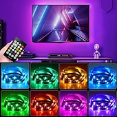 abordables Lampes encastrées led-Bande lumineuse LED pour téléviseur, rétroéclairage LED de 5 m, pour téléviseur de 45 à 75 pouces, synchronisation musicale avec fonction Bluetooth - Bande lumineuse RVB à changement de couleur pour