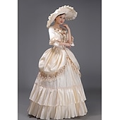 abordables Robes-ancien Rococo Renaissance Maxi Robe Normal Juliette Princesse Mariée Plissé Volanté Princesse Col rond Déguisement Femmes Halloween Carnaval Mascarade Soirée Halloween Performance Adultes