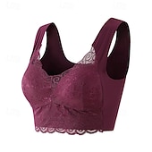 tanie Biustonosze sportowe i kamizelki-Damskie Biustonosz do jogi Stanik sportowy Bielizna Lekka odzież Oddychający Bez fiszbin Wyściełany Jednolity/zwykły kolor Sport Odzież sportowa Czarny Rumiany róż Pilates Bieganie Joga