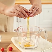 levne Kuchyňské náčiní a pomůcky-Odměrka z žáruvzdorného skla o objemu 16,91 oz s rukojetí, velkokapacitní, vhodná do mikrovlnné trouby a trouby, kuchyňský hrnek na pečení s odměrkami