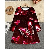 preiswerte 3D Schmetterlingskleid-Mädchen&#039; 3D Schmetterling Kleid Langarm Sommer Frühling Urlaub Täglich Ferien Prinzessin Schön Süß Kinder 4-12 Jahre Freizeitkleid A Linie Kleid Knielang Normale Passform