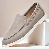 abordables Chaussures sans lacets &amp; mocassins-mocassins pour hommes en daim bleu clair avec semelle blanche confortable - parfaits pour une tenue décontractée et estivale